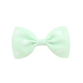 Barrette à nœud vert menthe à pois pour enfants en ruban gros-grain texturé - Vert Menthe (Style 19)