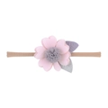 Baby-Stirnband mit rosa Stoffblume und elastischem Nylonband für Neugeborene - Rosa Stoffblume