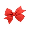 Classic red grosgrain ribbon bow hair clip with double-layered handmade design for girls - Red (12)