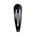 Classic glossy black metal water drop BB hair clip with a smooth lacquered finish - Black (4)