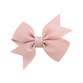 Classic light pink grosgrain ribbon bow hair clip for girls with ribbed texture - Pale Purple (16)