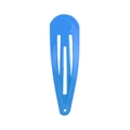 Minimalist lake blue metallic snap hair clip with a smooth glossy lacquer finish - Lake Blue (7)