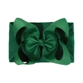 Diadema elástica para bebé con lazo grande de nailon acanalado en color verde oscuro - Verde Oscuro (587-027)