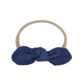 Infant navy blue corduroy bow headband with highly elastic nylon band for babies - Dark Blue (12)