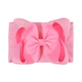Pink ultra-soft nylon baby headband featuring a large textured grosgrain ribbon bow - Pink (155-035)