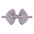 Détail du nœud en gros-grain lilas sur un bandeau extensible pour bébé en nylon - Lilas (22)