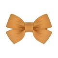 Mustard yellow grosgrain ribbon bow hair clip for infants with textured fabric detail - Mustard Yellow (2)