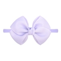 Bandeau bébé mauve clair avec nœud en ruban côtelé et élastique en nylon souple - Violet Clair (25)
