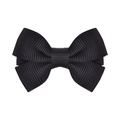 Classic black grosgrain ribbon double-layered bow hair clip for infants and toddlers - Black (4)