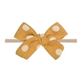 Fascia per neonati con fiocco giallo a pois, morbida ed elastica senza segni sulla pelle - Fiocco a Pois Grandi Giallo Zenzero (4)