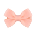 Mini fermaglio per capelli con fiocco da 5 cm in gros-grain per bambine color pesca - Rosa Pesca (8)