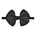 Classic black grosgrain ribbon bow on soft elastic headband for baby girls - Black (4)