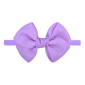 Soft purple bow headband for babies made of elastic fabric and ribbed grosgrain ribbon - Purple (5)
