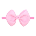 Bandeau bébé avec nœud rose clair en ruban de nylon doux et élastique - Rose (11)