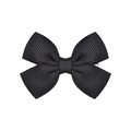 Classic 1.9-inch black grosgrain ribbon handmade hair clip with elegant double bow design - Black (4)