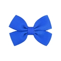 Bright blue grosgrain ribbon bow hair clip with textured fabric for kids and babies - Bright Blue (6)