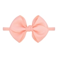 Bandeau bébé élastique rose pêche avec un nœud en ruban gros-grain texturé - Pêche (15)