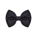 Handmade black grosgrain ribbon bow hair clip for children with ribbed texture - Black (4)