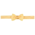 Elastic baby headband with ribbed bow in warm yellow color for newborns and infants - Yellow (40)