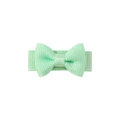 Mint green 3cm grosgrain ribbon bow hair clip with fabric wrapped base for girls - Color 530 (Mint Green)