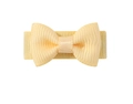 Pince à cheveux nœud papillon jaune crème 3 cm en ruban gros-grain pour enfants - Crème
