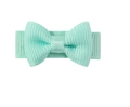 Barrette à cheveux nœud en gros-grain vert menthe 3cm avec clip de sécurité pour enfants - Mint Green Style 3