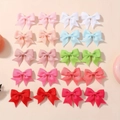20-piece colorful grosgrain ribbon bow hair clip set for girls in mixed vibrant colors - 20-Piece Variety Multi Set (20H)