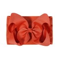 Vibrant red nylon baby headband with a large textured ribbed bow for infants and toddlers - Red (765-065)