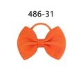 Elastisches Haargummi mit orangefarbener Ripsbandschleife für Mädchen, Modell 486-31 - Hellorange