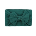Dark green cable knit nylon headband for baby girls with large textured bow detail - Forest Green (24)