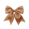Barrette à cheveux avec nœud en satin marron fait main et motif floral élégant - Brun Clair