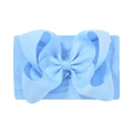 Soft light blue baby headband with a large layered grosgrain ribbon bow decoration - Light Blue (311-086)