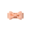 Coral pink grosgrain ribbon bow hair clip with 3cm textured pattern for toddlers and pets - Color 720 (Apricot Pink)