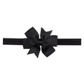 Soft elastic infant headband with a classic black grosgrain ribbon bow decoration - Black (4)