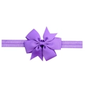 Deep purple grosgrain ribbon bow headband with high elasticity for baby girls - Dark Purple(5)
