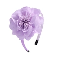 Large lavender chiffon flower headband for girls featuring delicate 3D fabric petals - Light Purple (25)