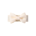 3cm cream white grosgrain ribbon bow hair clip for babies and pets minimalist accessory - Color 815 (Beige)