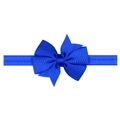 Royal blue grosgrain ribbon bow headband with soft elastic band for infants - Royal Blue (6)