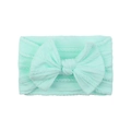 Soft mint green wide nylon headband with large bow for baby girls and infants - Mint Green (30)