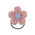 Elastico per capelli con fiore in velluto a coste rosa e centro blu per bambine - Stile Velluto a Coste Rosa (2)