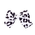 Retro milk pattern fabric bow hair clip with black and white leopard print style - White Base Black Leopard Style (5)