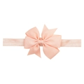 Soft pink grosgrain ribbon bow on stretchy elastic headband for babies and toddlers - Pale Pink (8)