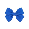 Classic bright blue grosgrain ribbon hair bow clip for girls with ribbed texture - Bright Blue Grosgrain Ribbon Bow Clip (6)