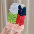 Set of 10 colorful grosgrain ribbon swallowtail bow hair clips for girls in 5 colors - 10-Piece Morandi Color Set (10AN)