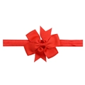 Vibrant red grosgrain ribbon bow headband with soft elastic band for toddlers - Red (12)