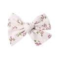 Detailansicht der Haarspange mit Blumenmuster aus Baumwolle und rosa Blütenmotiven - Rosa Blumig