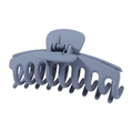 Macro detail of large matte dusty blue hair claw clip with durable metal spring - Haze Blue