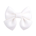 Détail de la pince à cheveux nœud blanc en coton montrant la texture douce du tissu - Blanc (18)