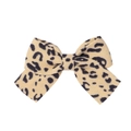 Classic leopard print bow hair clip made of high-quality textured ribbon for women - Beige Leopard Style (3)
