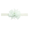 Mint green grosgrain ribbon bow headband with soft wide elastic band for infants - Mint Green (19)